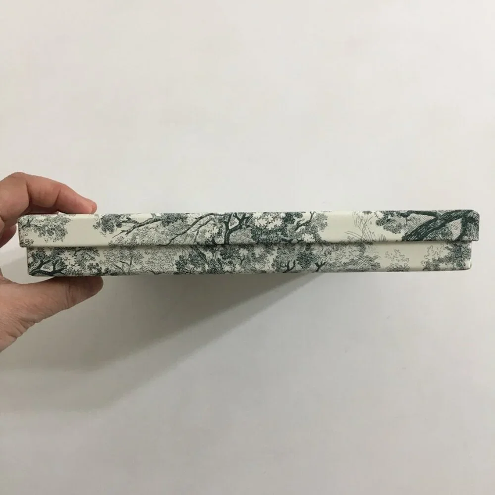 DIOR Empty Gift Box Hard Paper Green Animal Prints Squared Flat Accessory Box